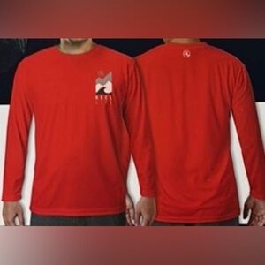 Reel Life Men's Vibrant Red UV Long Sleeve Tee